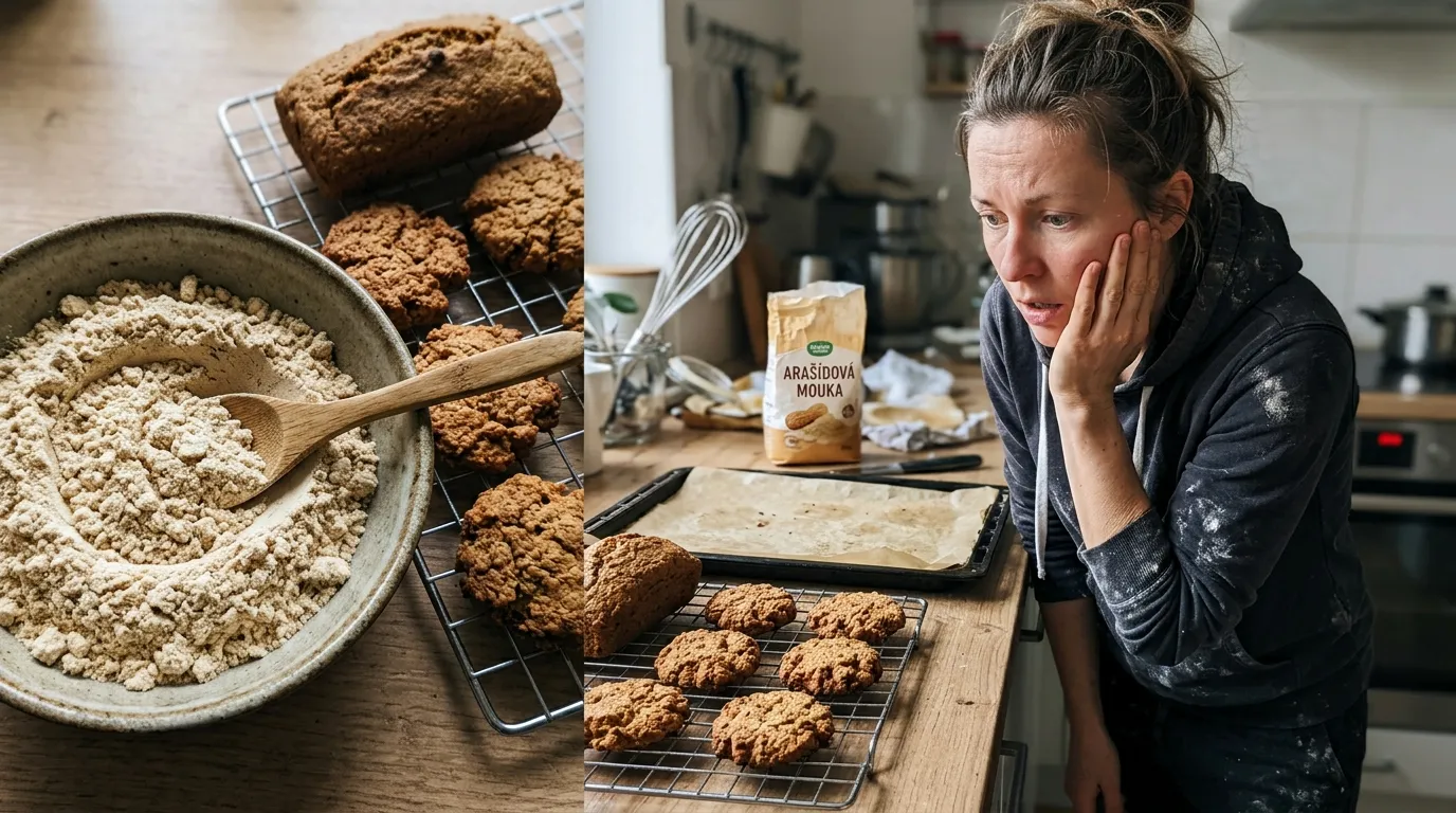 Arašídová mouka použití: Nedělejte tyto 3 chyby při low-carb pečení 1 Misky s arašídovou moukou a čerstvě upečené low-carb dezerty