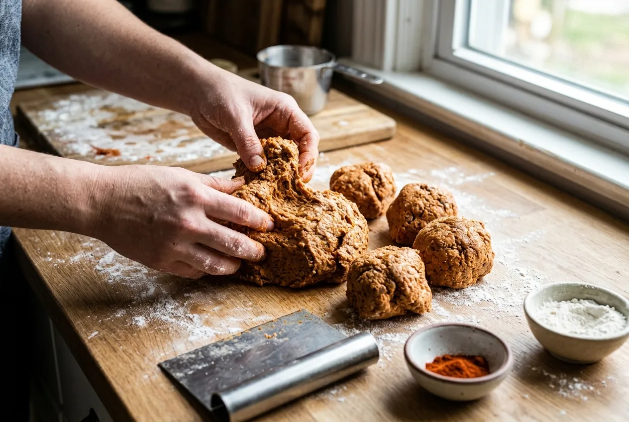 Vegetariánské párky recept: Tajná ingredience pro dokonalou chuť 2 Krok za krokem postup tvarování vegetariánských párků před vařením v páře