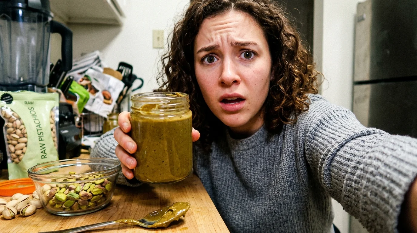 Zdravá pistáciová nutella: Hotová za 5 minut a bez palmového oleje 1 Misky se zdravou domácí pistáciovou nutellou a čerstvými pistáciemi